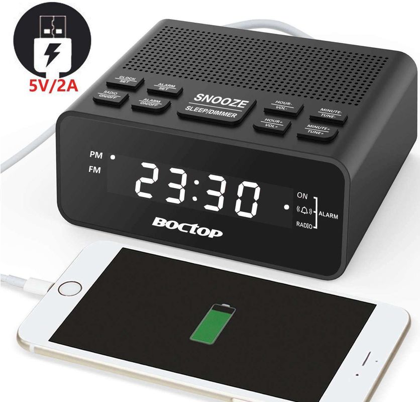 TF Card Portable Clock Radio With 2.4 Inch 320X240 Pixels LCD Display