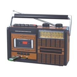 Retro Cassette Tape Portable Clock Radio Wireless Stereo With Telescopic Antenna
