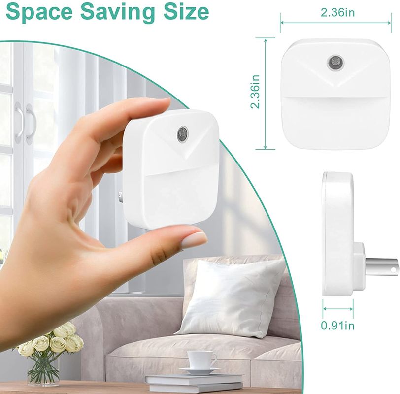 Warm White Plug In Wall Night Lights For Bedroom Bathroom Hallway Stairs
