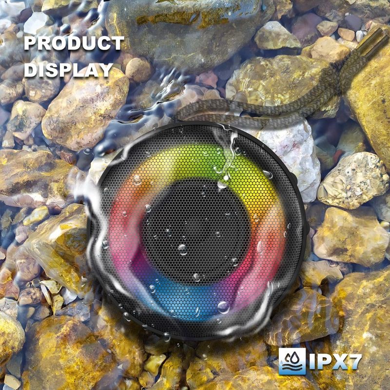 DC 5V RGB Colorful Waterproof Bluetooth Speaker Mini Portable With AUX Input