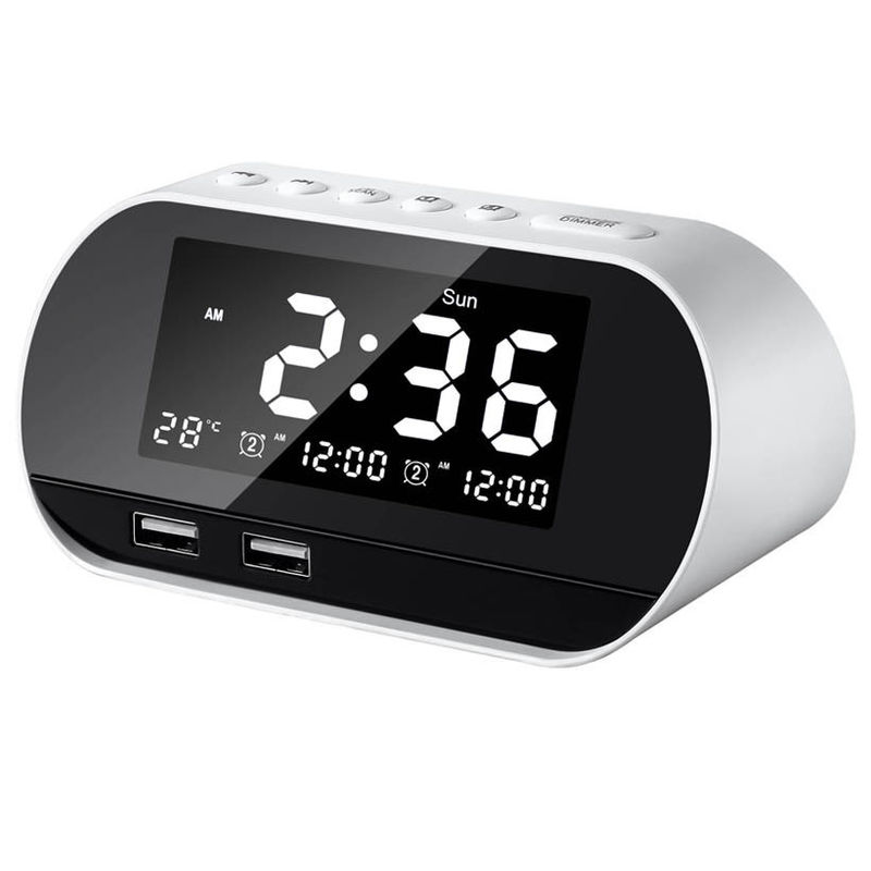 Plastic Material Portable Clock Radio With LCD Display Sleep Timer