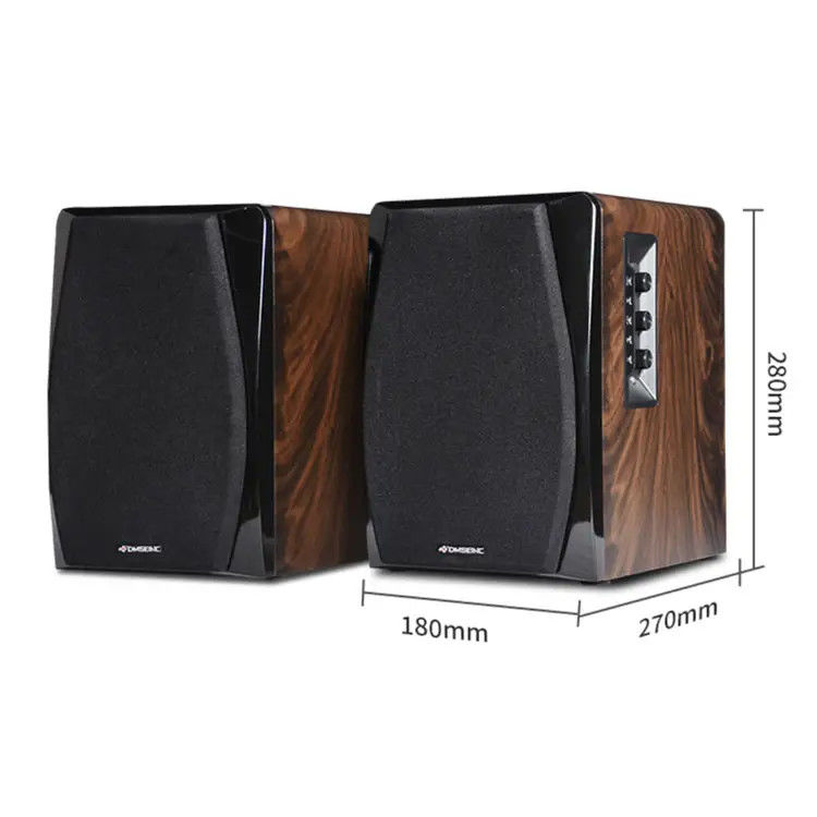 6 Ohms Wireless Active Bookshelf Speaker Stereo 100W Power Output