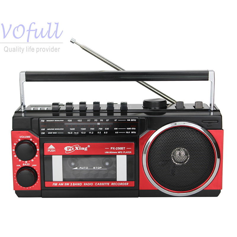 USB/TF Slot Portable Radio Player Powered by Rechargeable Battery Pack for Coffee/Wooden Enthusiasts