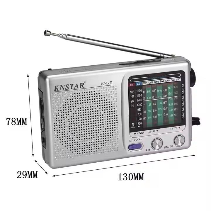 Sliver Portable Radio Player FM/MW/SW 3 Band And Built-In Speaker For Coffee Shops